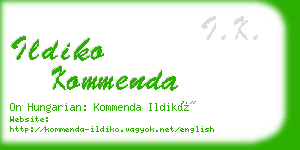 ildiko kommenda business card